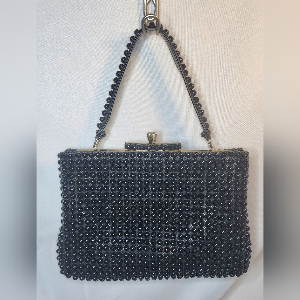 Vintage Black Beaded evening handbag